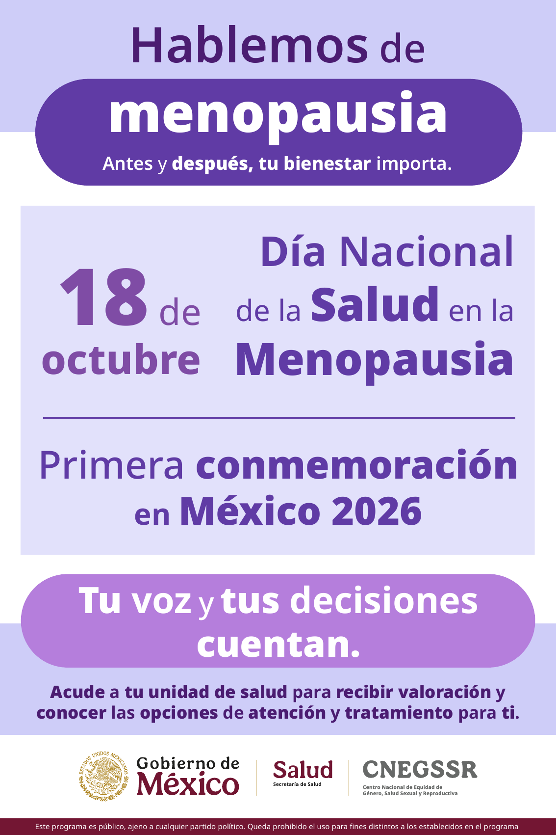 Hablemos de menopausia — 18 de octubre, Día Nacional de la Salud en la Menopausia 2026